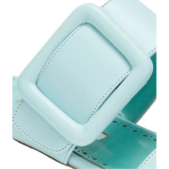 MANOLO BLAHNIK Tituba Buckle Slide Sandals Light Blue With Box Dust Bag Size 41 - Picture 4 of 16